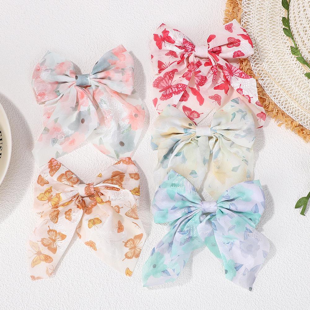 10Pcs random hair bows hair clips for women girls hair accessories fresh butterfly ponytail bowknot hair gripes