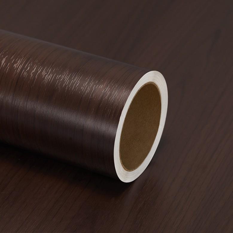 PVC Walnut Wood Grain Self-Adhesive Decorative Film - Waterproof & Moisture-Proof Wallpaper for Hotel Renovation