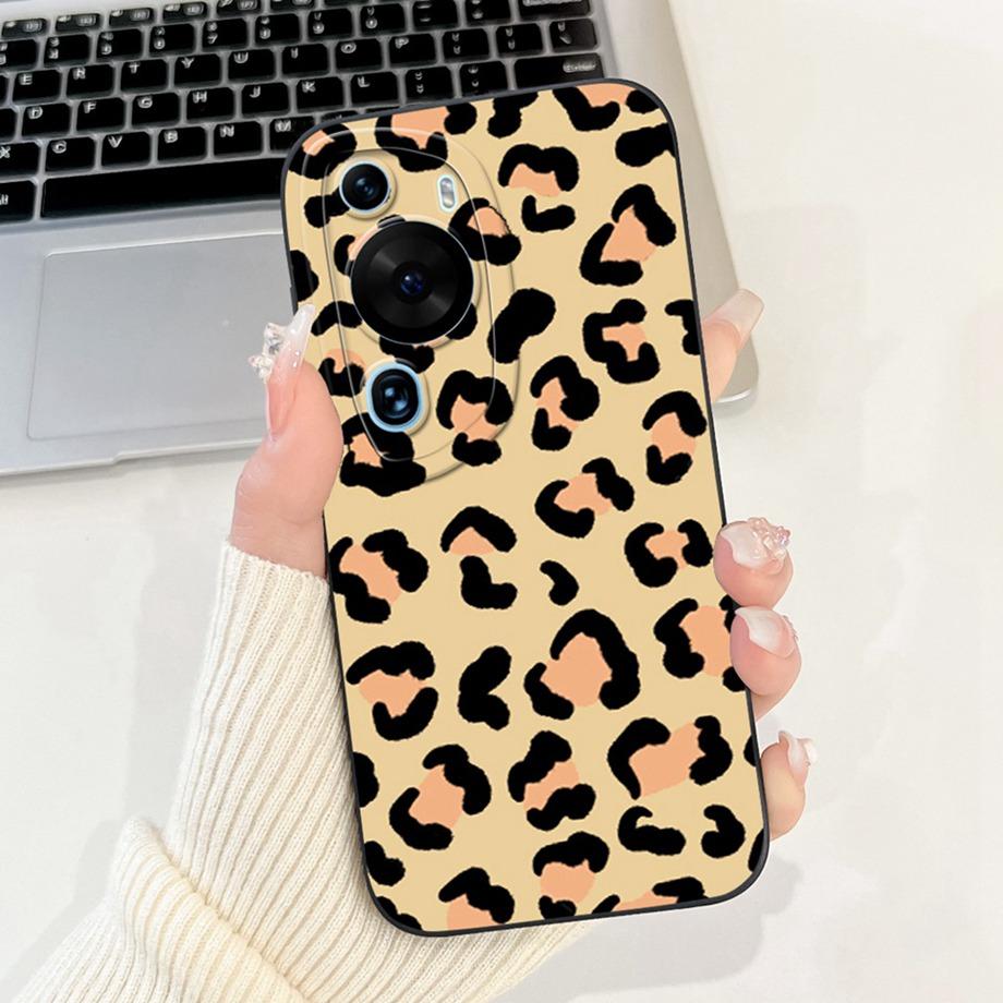 For Huawei P60 Art / P60Pro / HuaweiP60 Case Liquid Silicone Soft TPU Back Cover Phone Funda Gothic Black Night Bumper Panda Bag