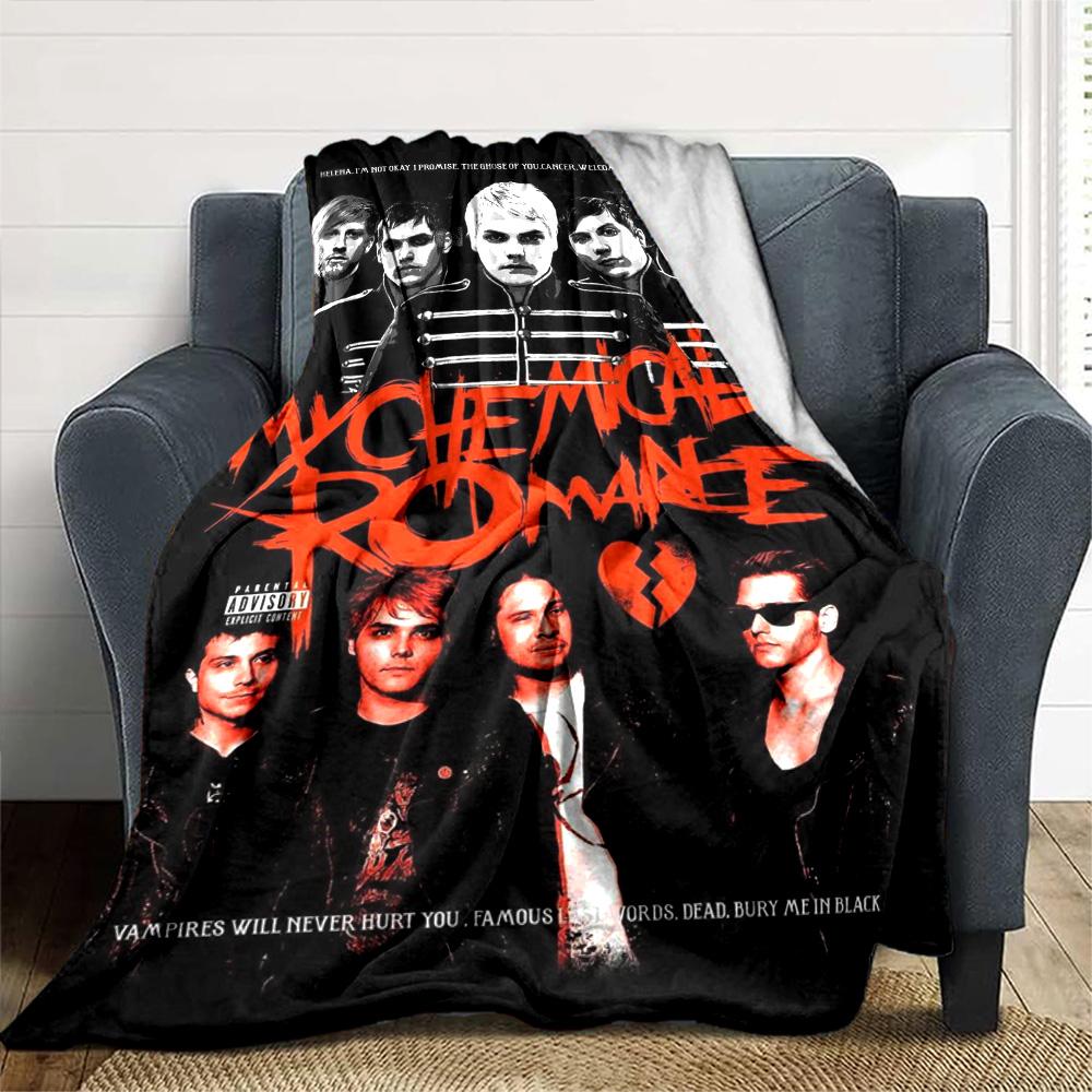 My Chemical Romance Print Flanelldecke Hohe Qualität Warm Bequem Decke für Alle Jahreszeiten Perfekt für Geschenke Heimdekoration