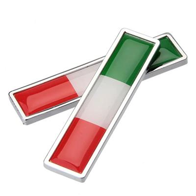 1 Par Italien Nationalflagga Metall Bilklistermärken Auto Styling Motorcykeltillbehör Märke Etikett Emblem Bilklistermärken