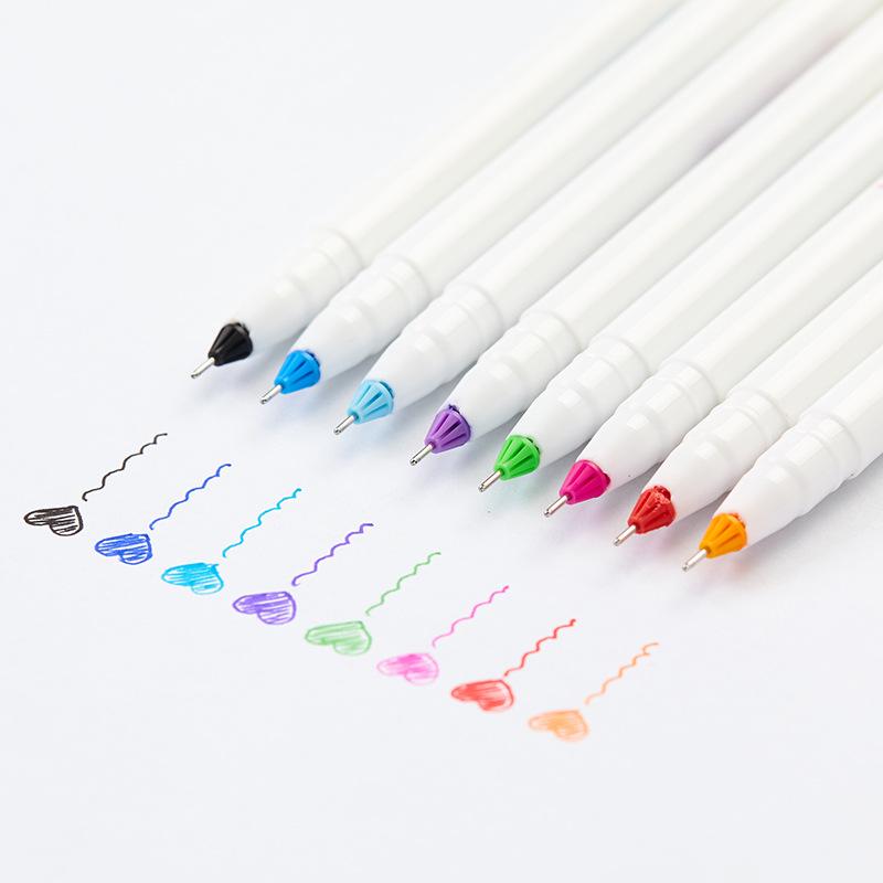 Pixuri cu Gel Colorate Munami Monami 0.4mm pentru Luarea Notițelor - 12 Culori, Vârf Fin