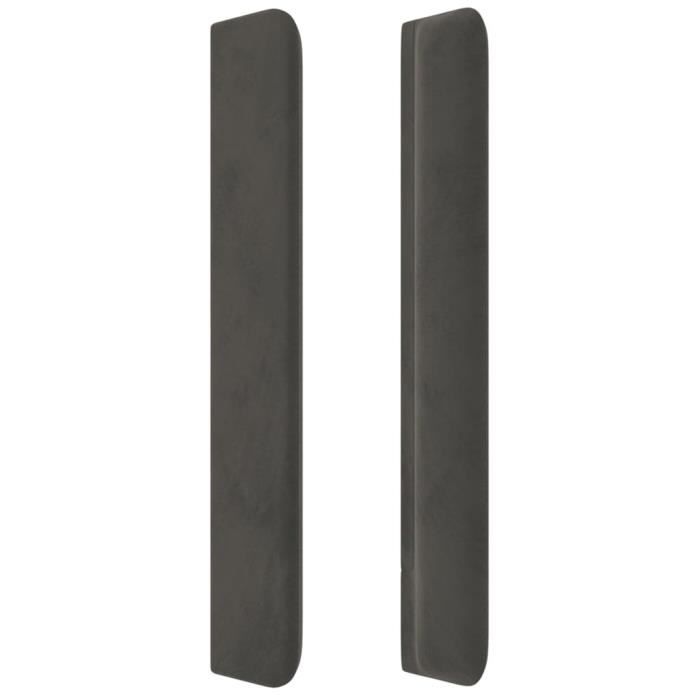 VidaXL Tête de lit avec oreilles Gris foncé 183x16x118-128 cm Velours3120075