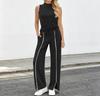 Women's 2-Piece Sleeveless Tank Top and Wide Leg Pant Set for Workout and Casual Wear
