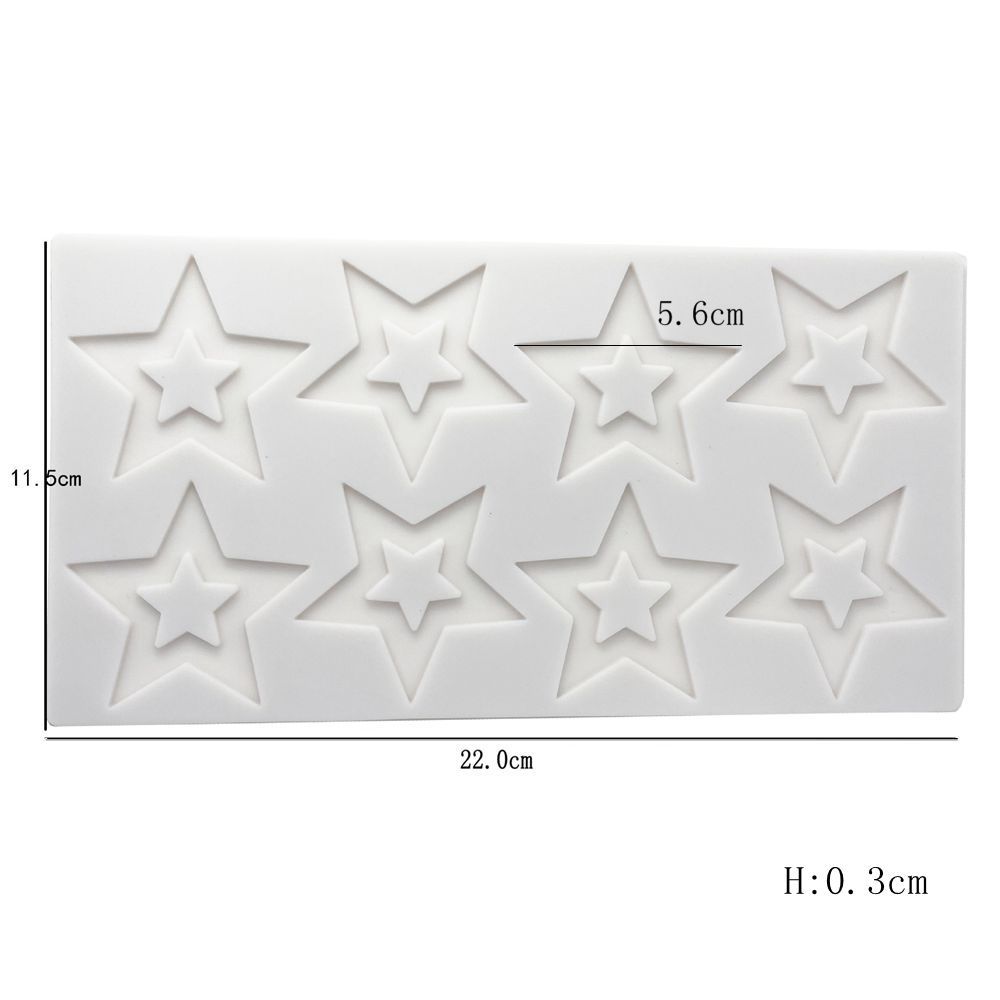 1 Pc 8 Even Hollow Five Pointed Star Mousse Silicone Mold, Chocolate Mold Cake Decoration Mold Candle Mold Baking Tool