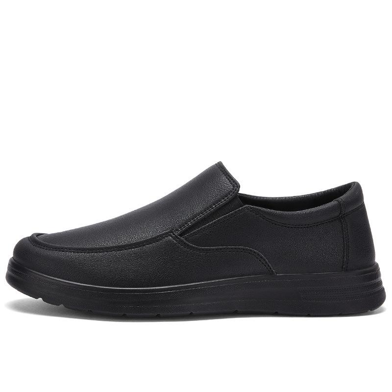 Men's Shoes Lightweight Chef Shoes Black Casual Shoes Daily Commute Leather Shoes Autumn New Work Shoes Kitchen