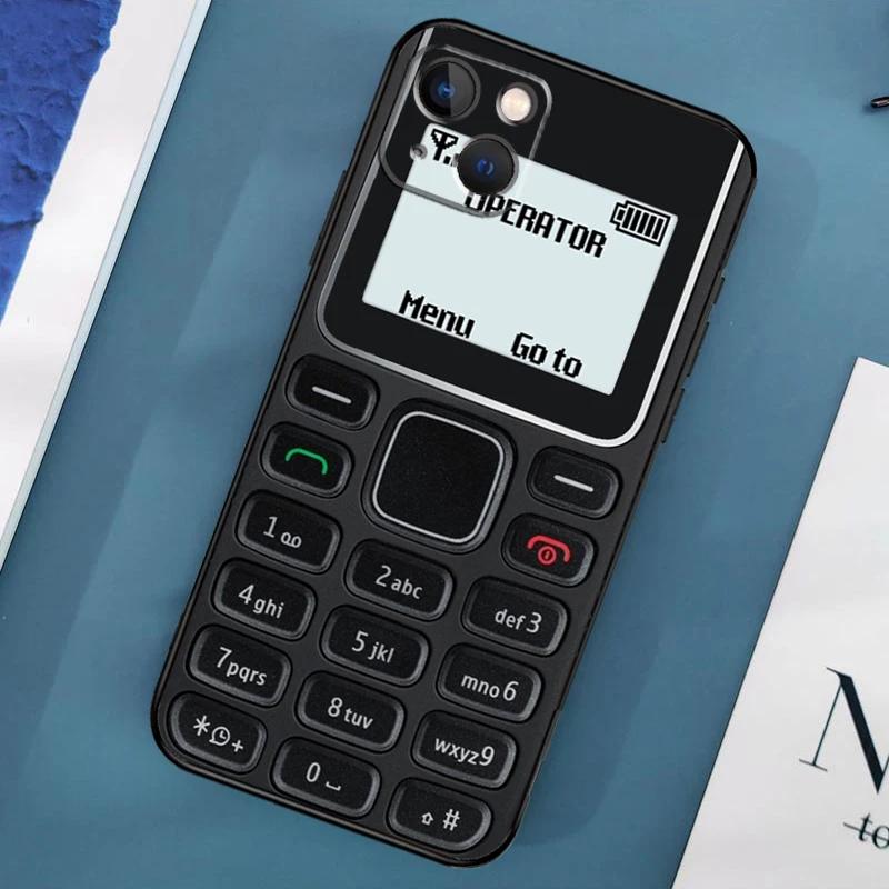 Retro Mobile Pattern Phone Case For iPhone 17 16 15 11 12 14 13 Pro Max Mini X XS XR 7 Plus 16E Air Shockproof Silicone Cover