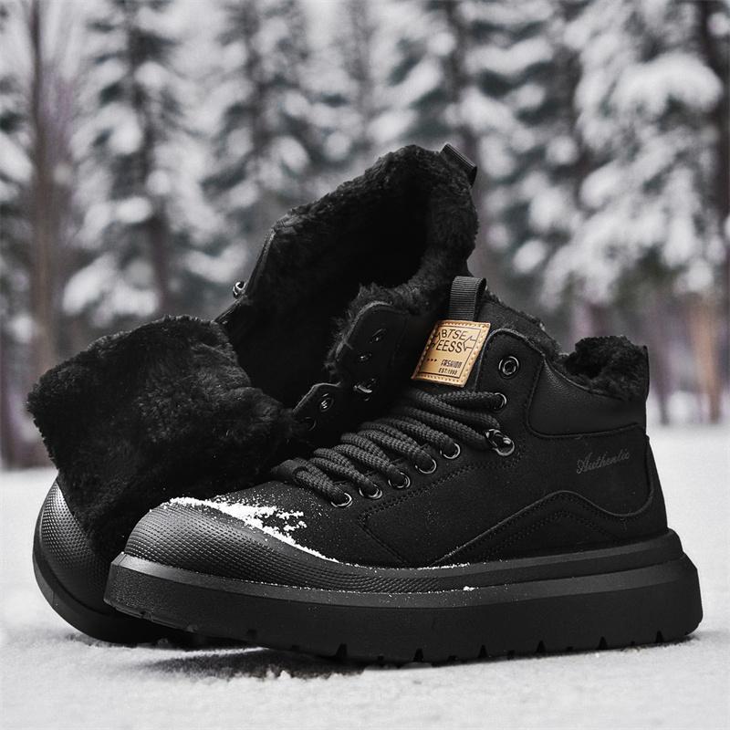 

New Winter Boots for Men Add Velvet Men s Sneakers Ankle Boots Soft and Comfortable Sports and Leisure Wear-resistant Non-Slip 39 чорний