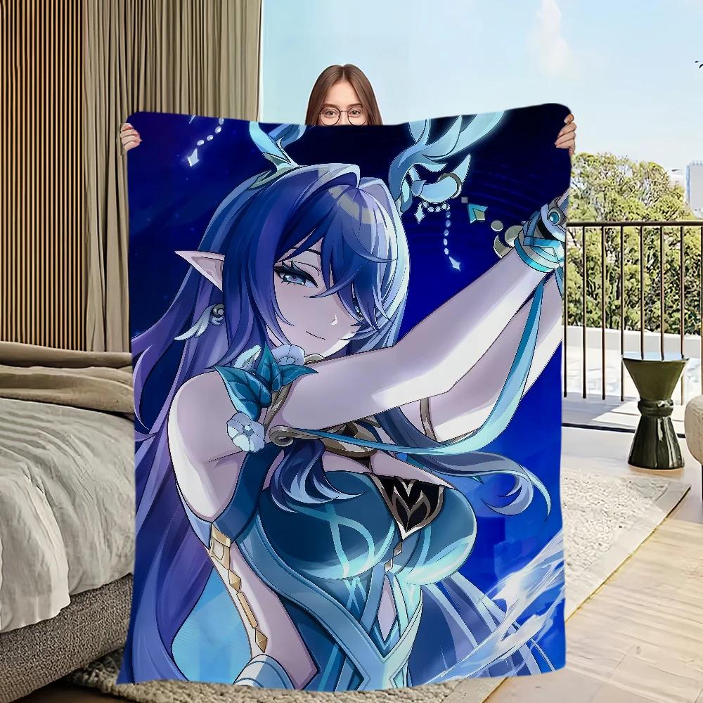 Game New Characters Genshin Impact Lauma Flannel Warm Soft Plush Blanket Sofa Living Room Hogar Office Bedroom Travel Gift Home
