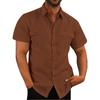 Men's Summer Business Shirt with Double Pockets, Short Sleeve Shirt, Casual Vacation Top