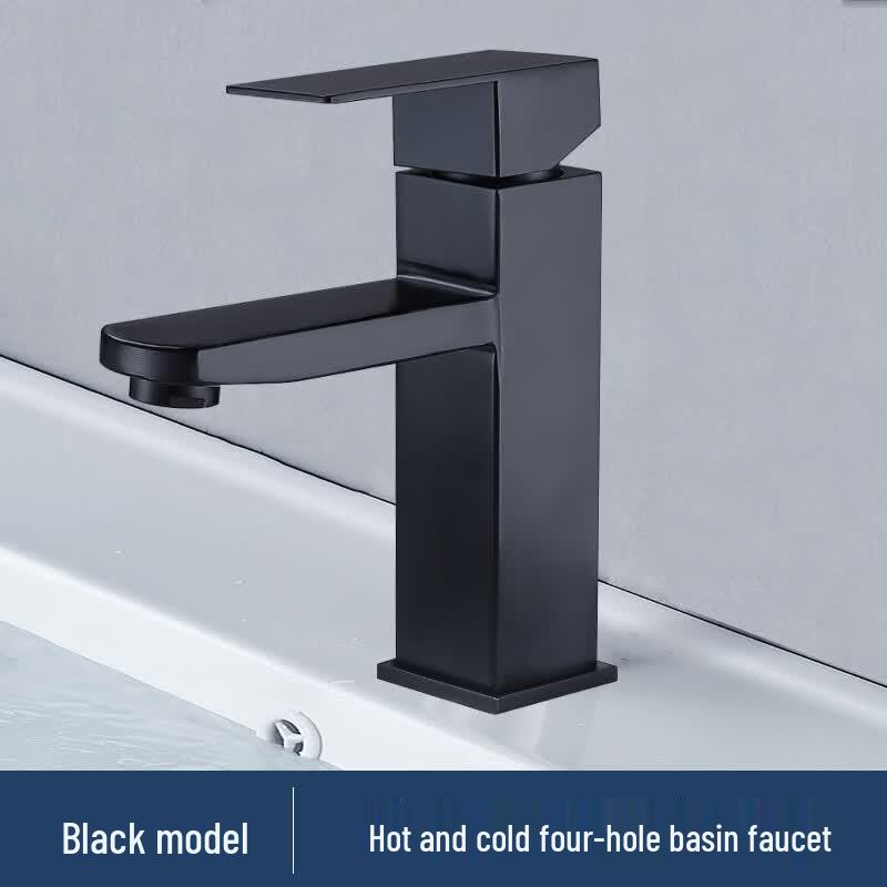 TLXT Black Square Washbasin Mixer Faucet