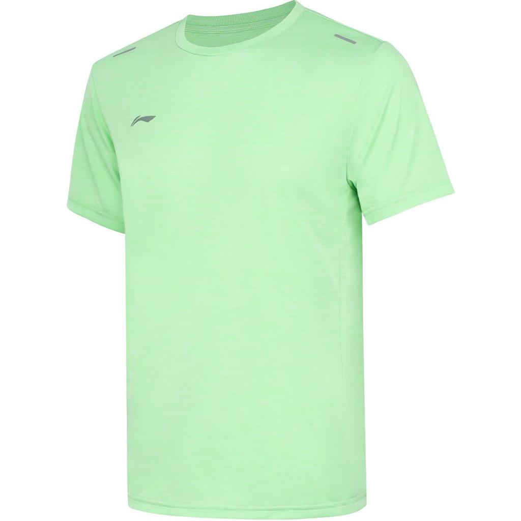 Li-Ning Solid Color Round Neck Quick-Dry Comfortable Breathable Short Sleeve T-Shirt Men Tops Sky-Green ATST431-7