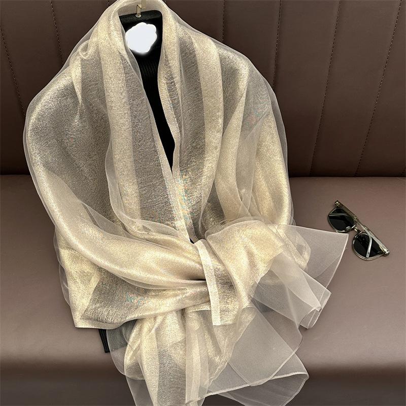 Silk Wool Scarf for Women Solid Scarves Shawls Wraps Pashmina Hijab Foulard Femme Beach Stoles Bandana Luxury Brand Poncho