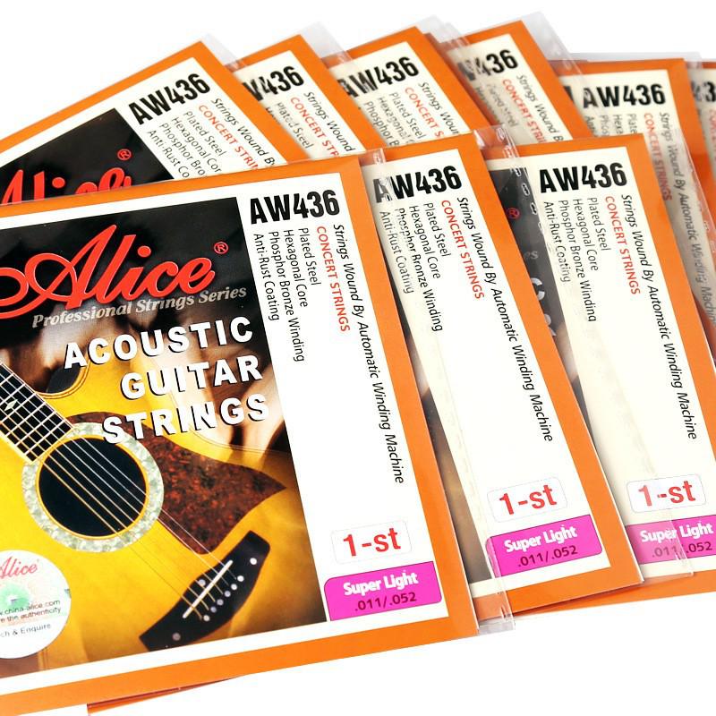 Alice AW436 Acoustic Guitar Single Steel Strings (1/2/3/4/5/6) - Folk Guitar String Accessories