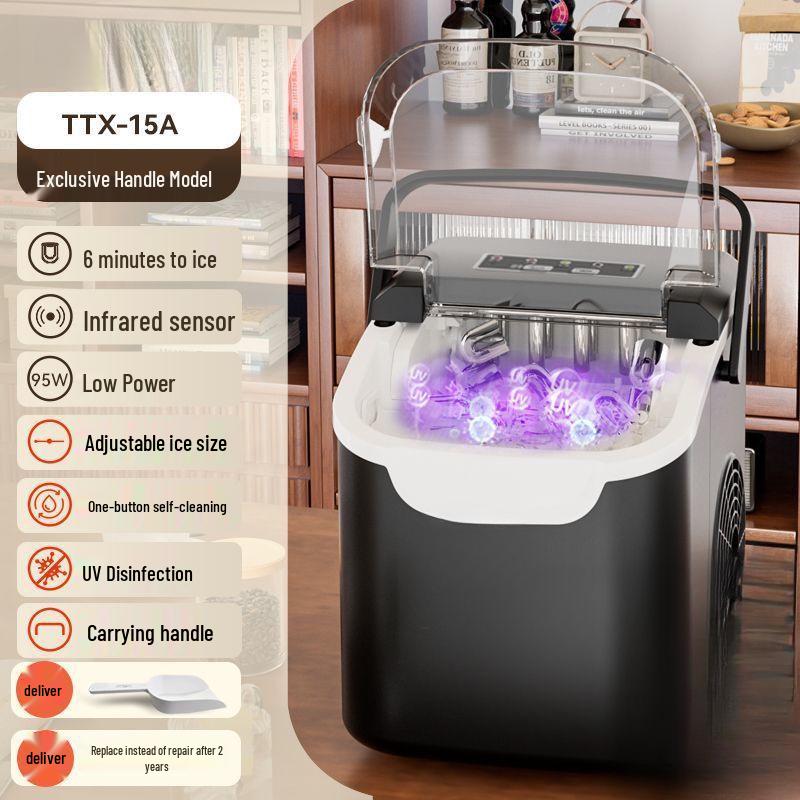 Compact 12KG Automatic Round Ice Cube Maker for Home, Dormitory, or Markets