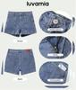 2026 Light Blue Denim Shorts with Patch Pockets - European and American Style
