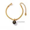 European and American Minimalist Smooth Flat Snake Bone Chain Round Plaque Accessory, Niche Versatile Bracelet