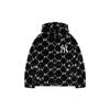 MLB Logo Print Hooded Sherpa Jacket Unisex Jackets Black 3AFDM0226-50BKS