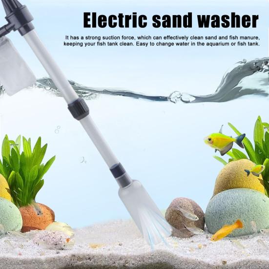 Electric Gravel Cleaner Aquarium Vacuum Cleaner Multifunction Fish Tank Vacuum Cleaning Tool for Water Changing Sand Washing Water Circulation