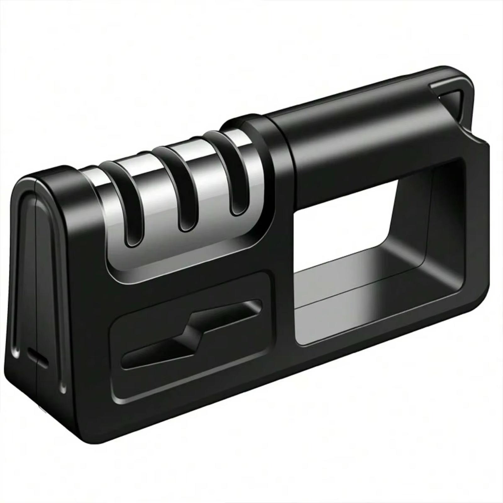 4 in 1 Kitchen Knife Sharpener 3 Stage Ceramic Handheld Knife Sharpening Tool чёрный