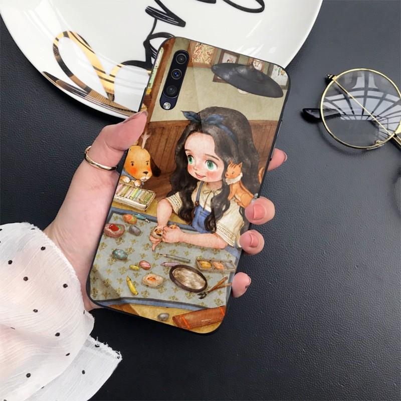 Dziennik Leśnej Dziewczyny Etui na Telefon Dla Samunga A32 A51 A52 NOTE 10 20 S10 S20 S21 S22 Pro Ultra Czarne PC Szkło Pokrowiec na Telefon