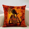 Portrait Oil Painting Cushion Cover African National Style Living Room Sofa Art Decoration Pillow Bedding 45x45cm Cover Pillows