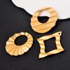 10PCS/lot Stainless Steel Gold Earring Findings Embossing Flower Link Connectors DIY Dangle Ear Wire Components Gold Earrings