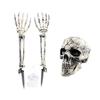 Skeleton Ground Stakes: Halloween Decoration with Skull and Ghost Hand Props