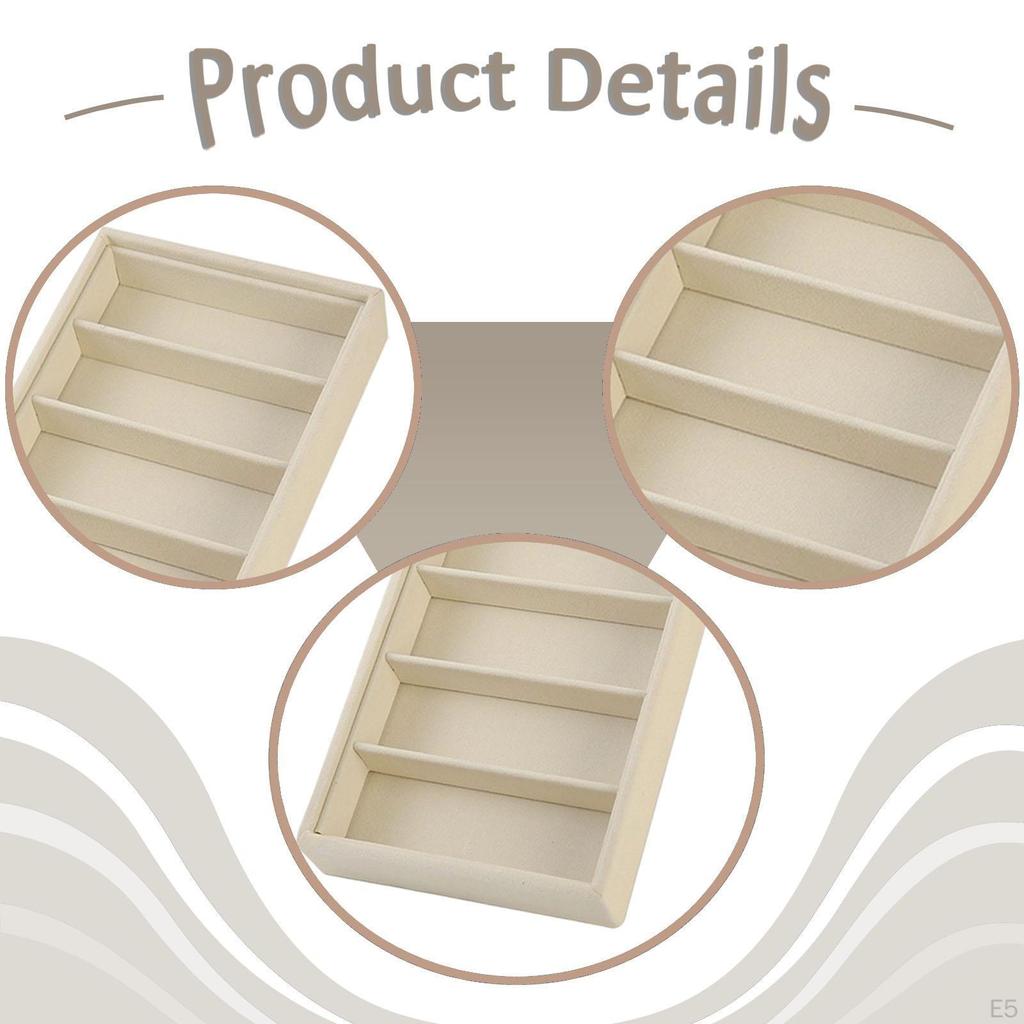 6-Compartment Eyeglass Display Tray, Portable Sunglasses Storage Box, Jewelry Box for