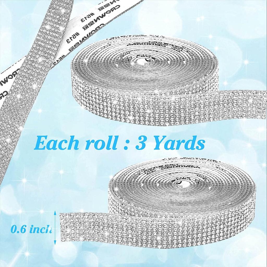 Dream HorseX 3 yards kristal strass diamant band, zelfklevende kristallen strass, glitterlint zelfklevende strass-steentjes band, DIY decoratie stickers met strass (12 rijen, 3 cm