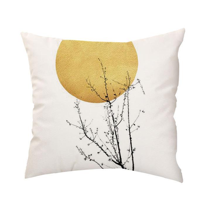 

Простая подушка с пейзажем заката и ветки, короткий плюш, наволочка с принтом, декоративная накидка на спинку дивана 45 * 45 without core