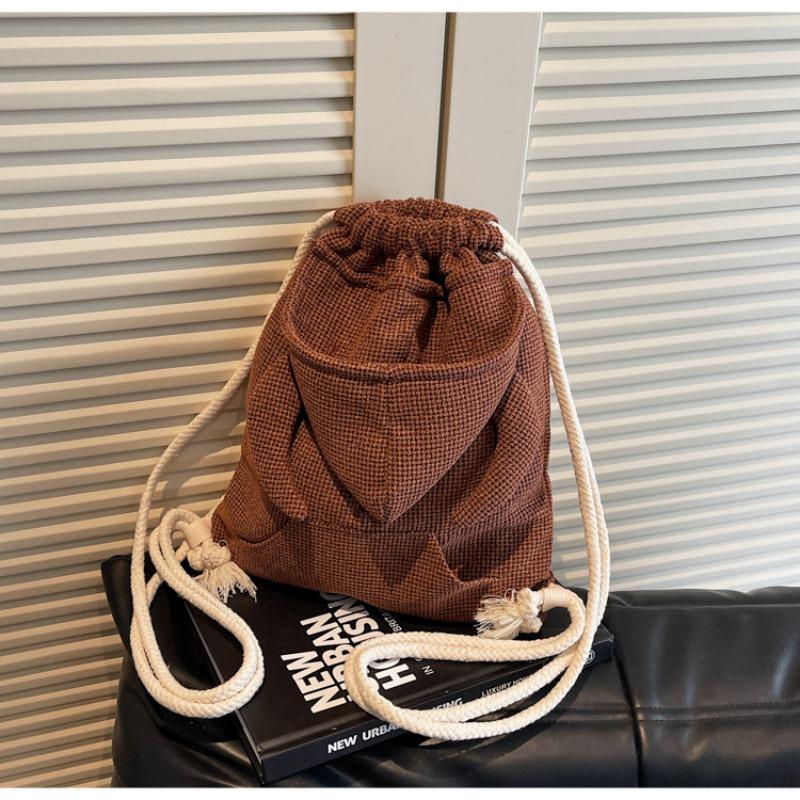 Women's bag casual tide summer fashion large capacity retro drawstring closure single shoulder crossbody bucket bag