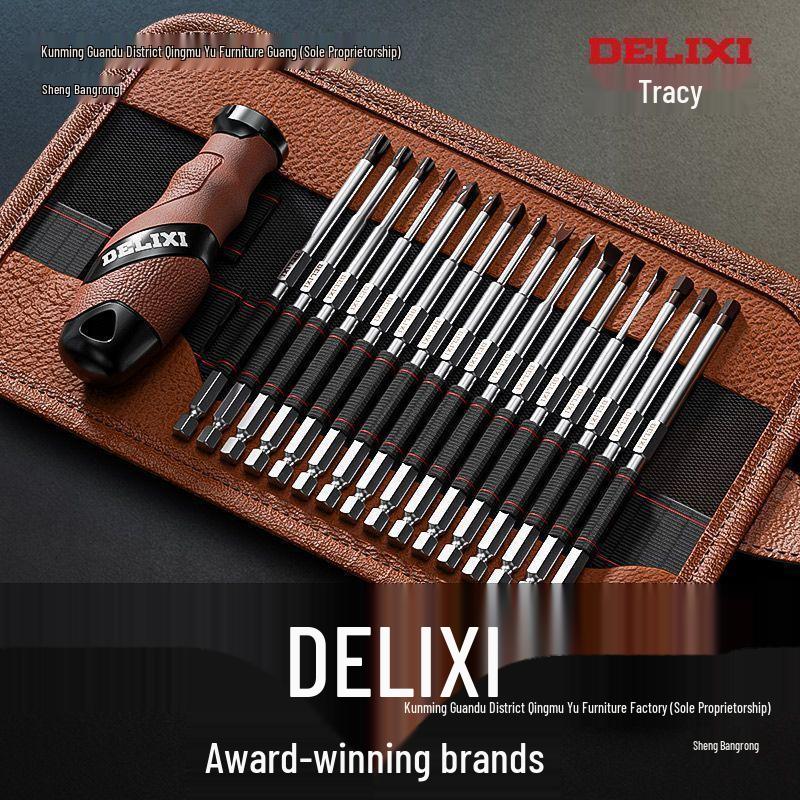 Delixi Multifunctional Screwdriver Set with Triangular and Torx Bits