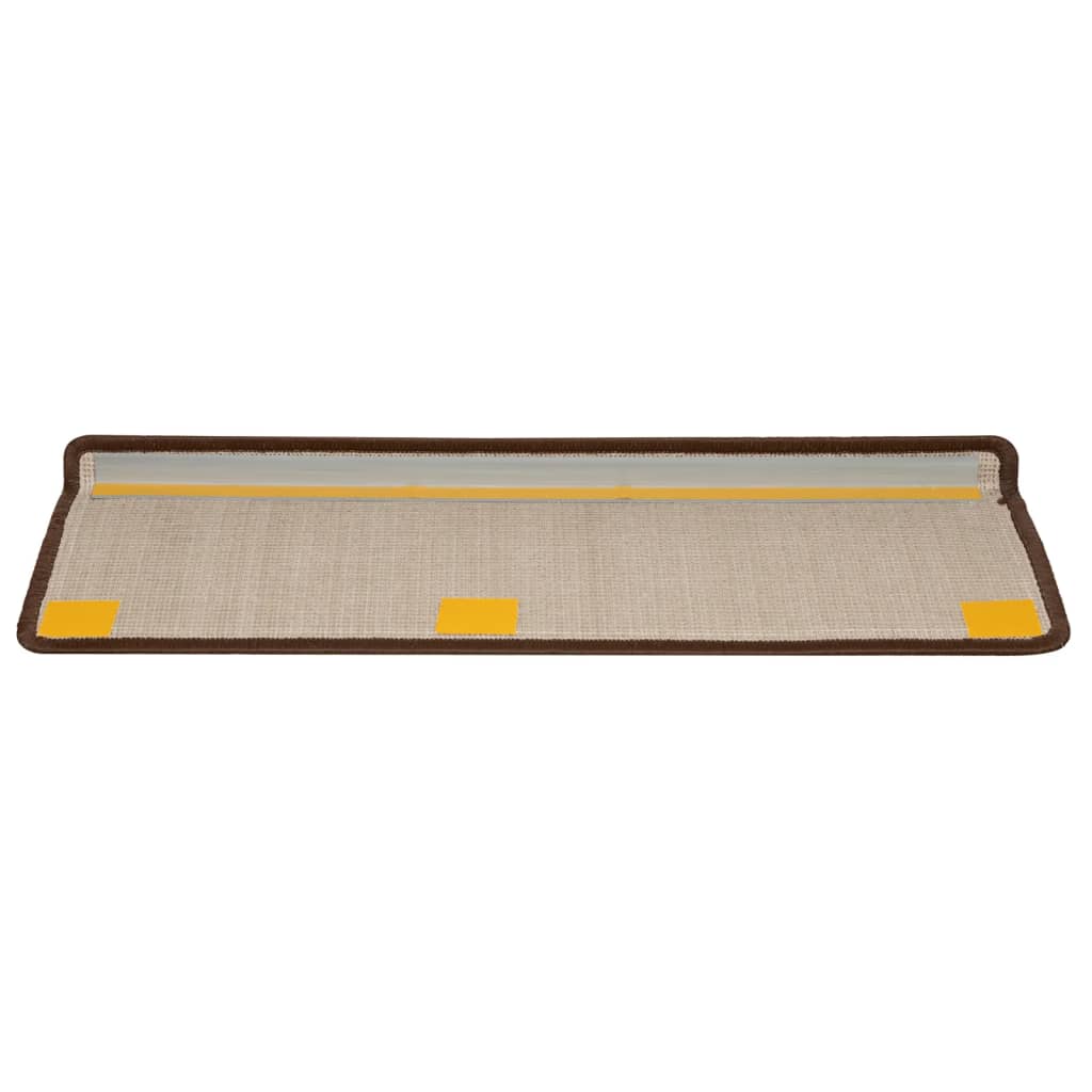 Step Mats 10 pcs. 65 x 21 x 4 cm Brown Rectangular Edge