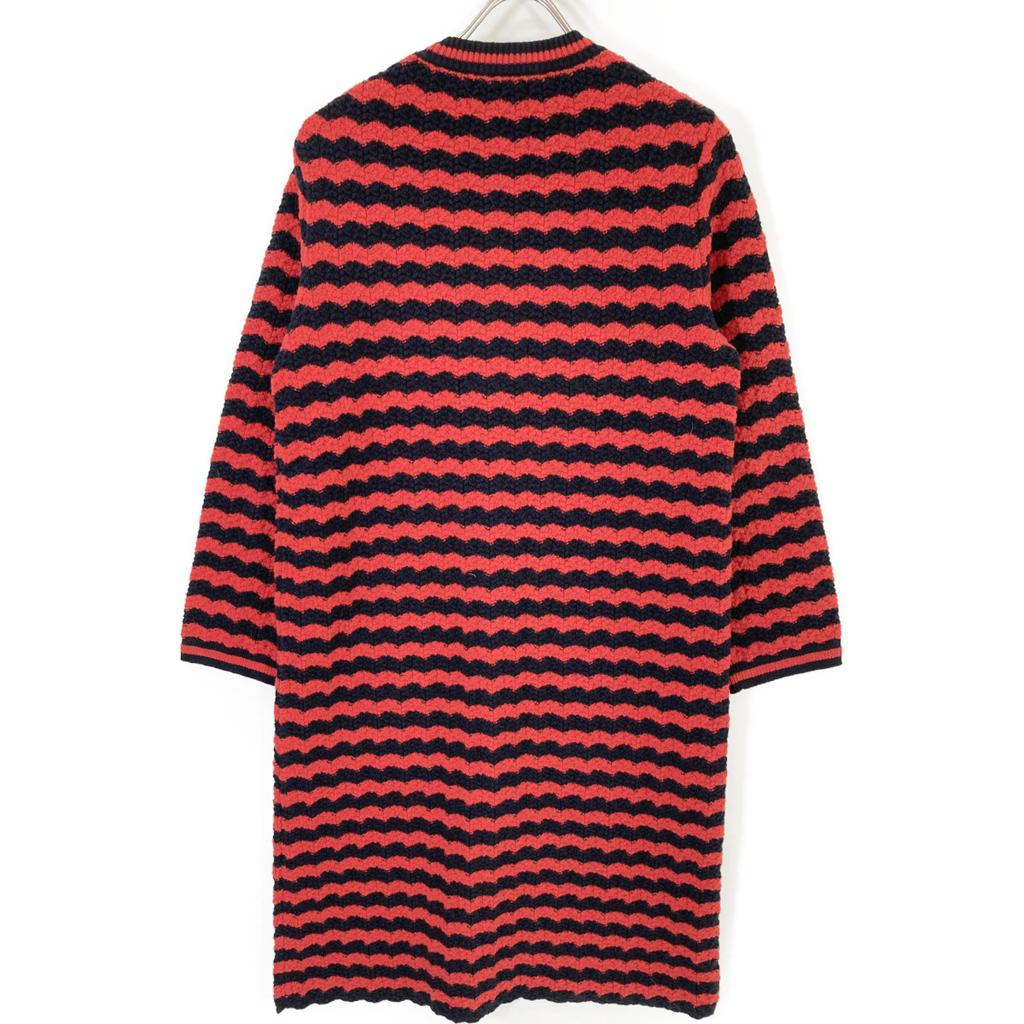 GUCCI Red 501827 Cotton x Wool Long Cardigan tops S Red x navyUsed