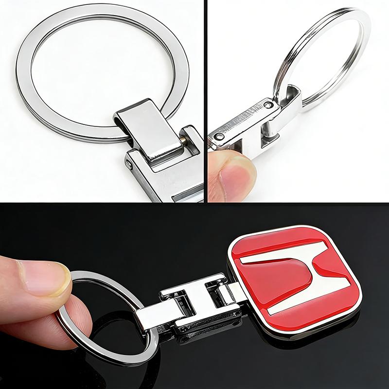 1Pcs Car H Logo Keychain 3D Metal Key Ring Accessories for Honda Civic Fit Jazz Accord Pilot CRV Odyssey Passport City Shuttle RH6