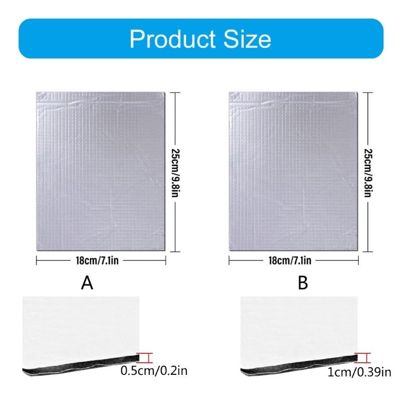 Set Of 10 Automotive Sound Insulation Mats, Aluminum Foil Backed Insulation Pads Dampening Sheets For Car Door Ceilings