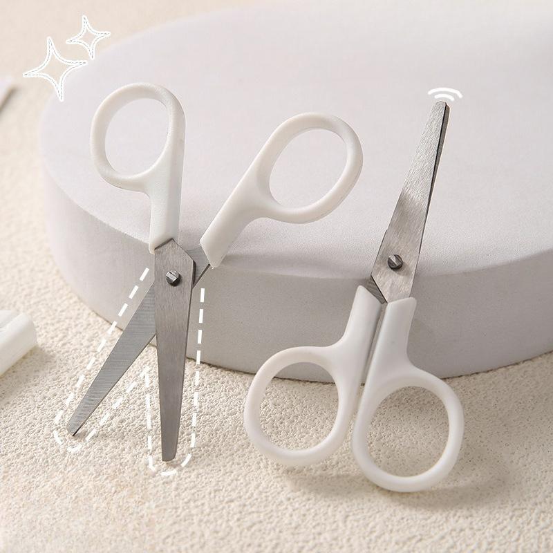 Scissors Portable Paper Cutting Knife White Handmade Small Scissors Office Set with Cover Safe Artistic Small Scissors