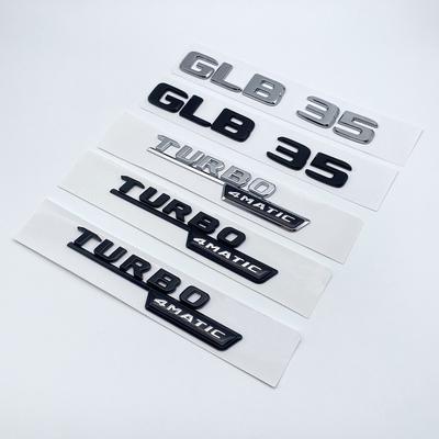 2017 glänzend schwarz silberne Buchstaben GLB35 Turbo 4matic Emblem für Mercedes Benz AMG Auto Kotflügel Kofferraum X247 Hecklogo