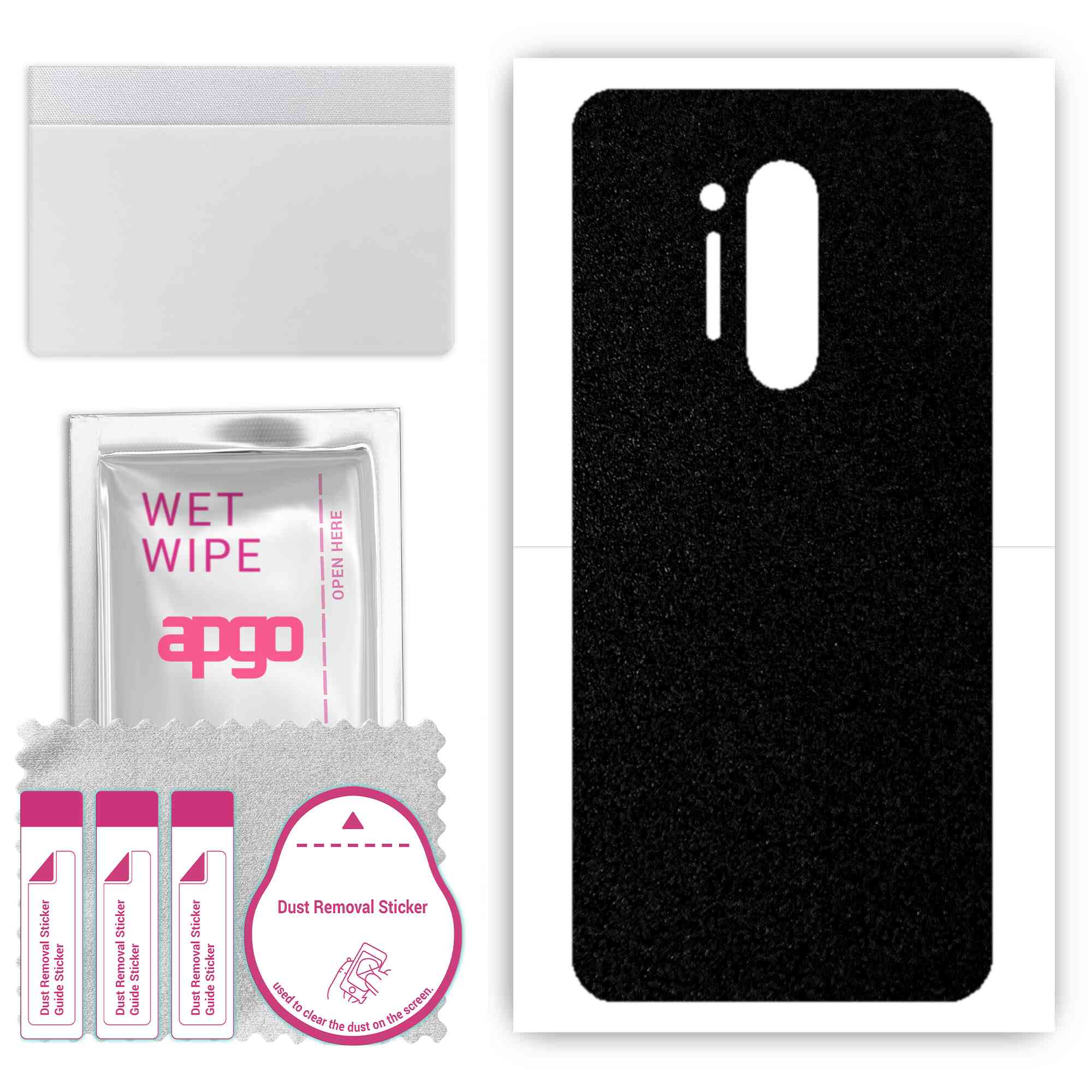 

apgo Protective Skin Sticker for the back compatible with OnePlus 8 Pro, Wrap Film, Foil, Vinyl - Pattern Matte Black