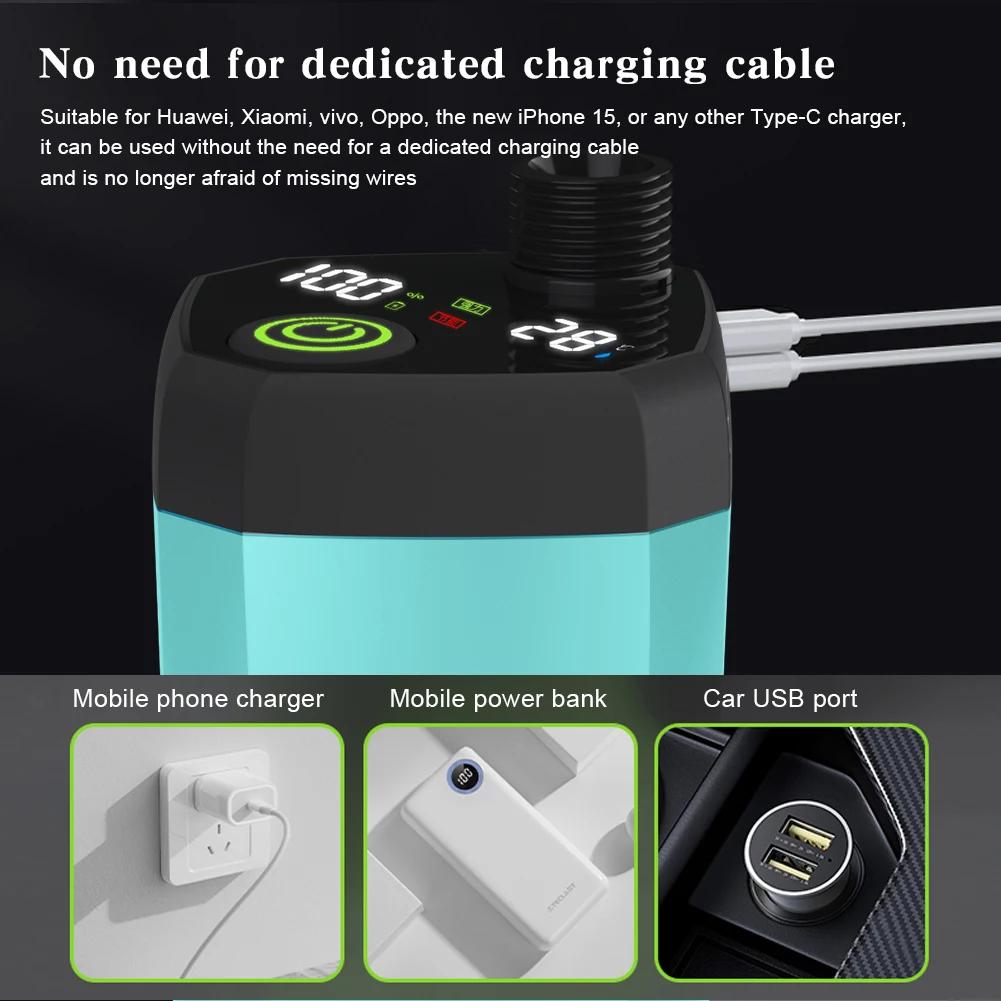 Portable Shower IPX7 Waterproof Electric Shower Pump with 6000mAh Rechargeable Battery Camp Shower for Camping Hiking Traveling