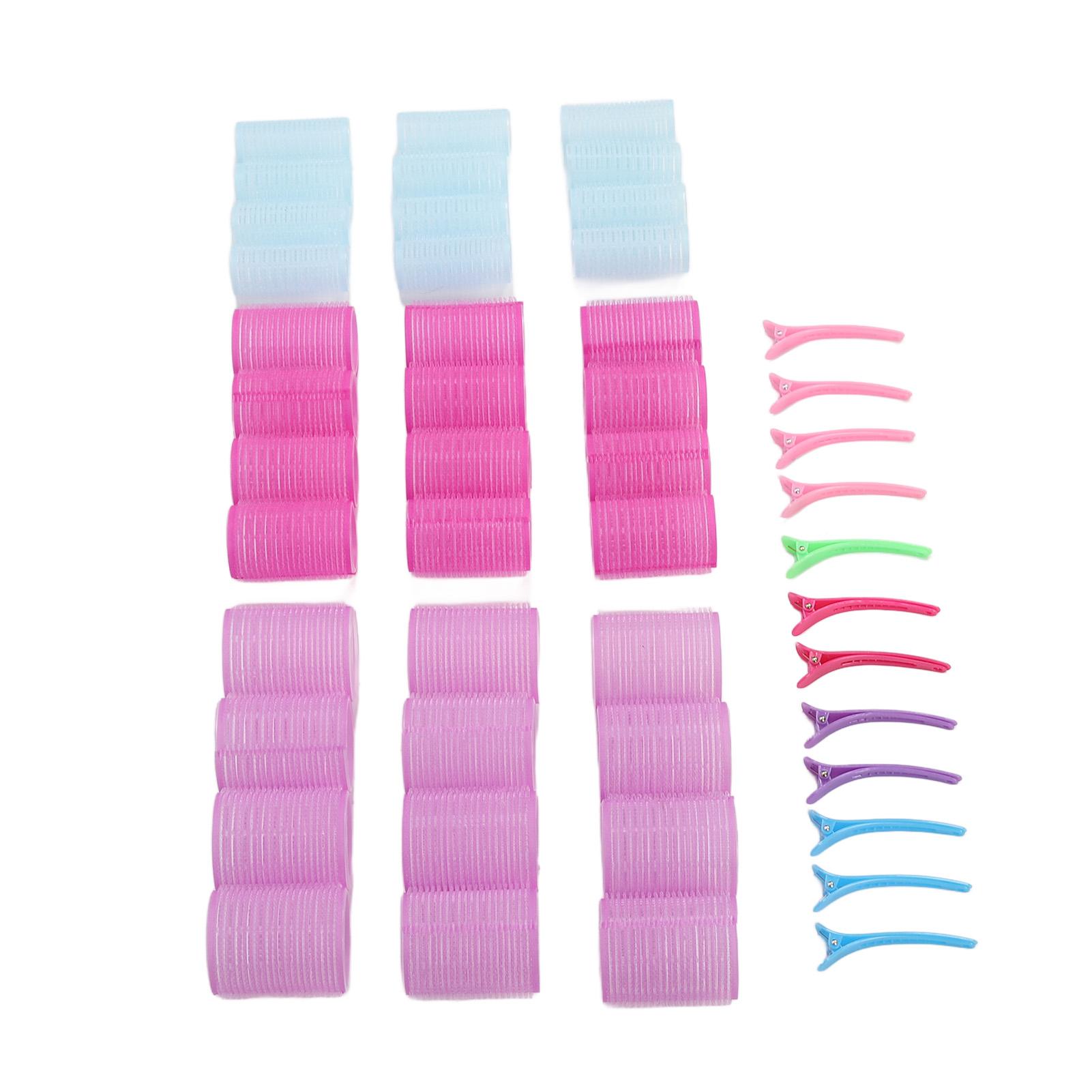 

48 шт. самозакрепляющиеся бигуди для волос, без нагрева, 3 размера, сильная фиксация, парикмахерские бигуди с цветными зажимами