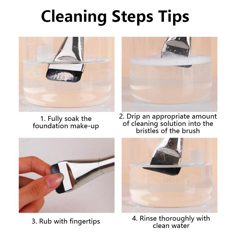 3'ü 1 Arada Düz Başlıklı Fondöten Fırçası ve Siyah Makyaj Süngeri Ultra İnce Başlı İz Bırakmayan Kapatıcı Uygulama Aracı