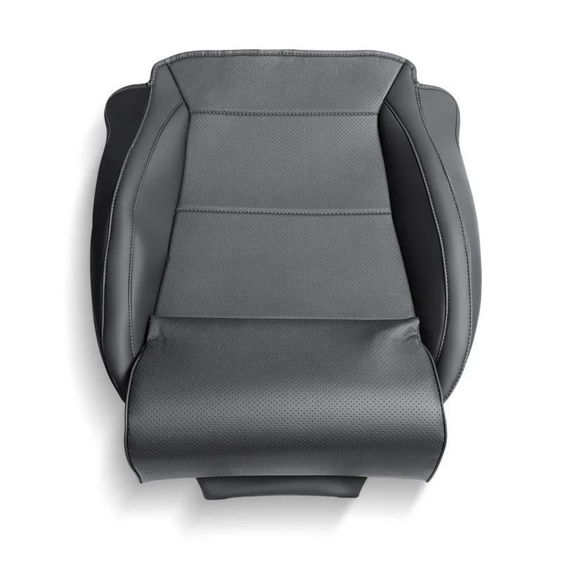 Full-Cover Car Seat Cushion for Tesla Model Y Juniper 2025 with Integrated Leg Rest Mat Nappa Leather Chair Pad Car Accessories
