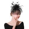 European And American Black Top Hat Popular Hemp Yarn Banquet Mesh Top Hat Bride Feather Hairpin