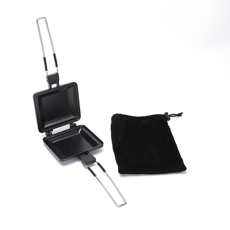 Sandwich Maker Multifunctional Foldable Handle Rustproof Sandwich Baking Pan Double Sided Nonstick Coating Compact For Outdoor