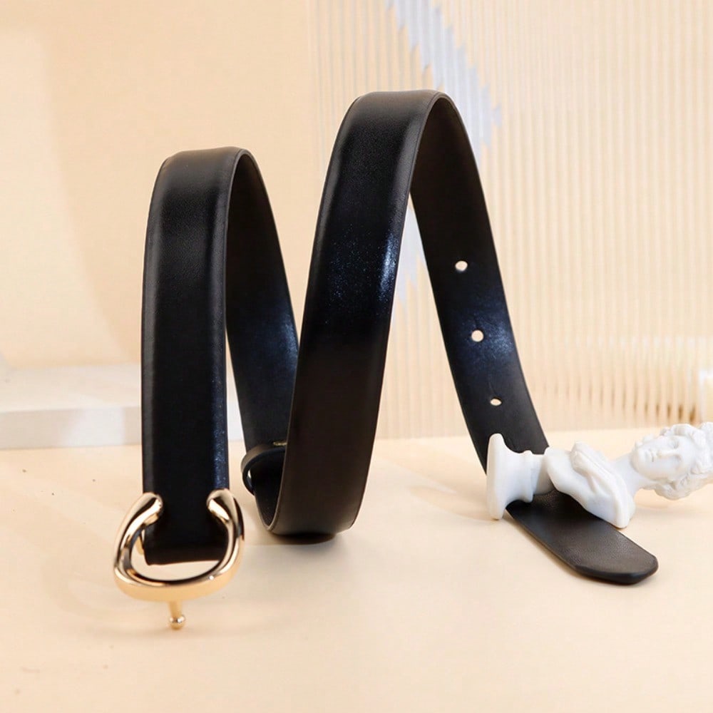 Belt For Women, Light Luxury And Sophisticated C-Button Versatile Belt Decorated With Suit Denim