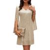 European and American new sequin sexy V-neck pencil short dress, loose dress for socialites