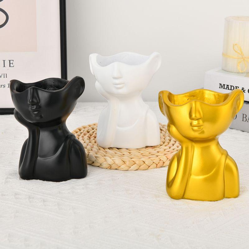 Gesichtsvase - Harzvase - Für Blumen, Niedliche Vasen Für Frauen Moderne Vasen Für Büro Esstisch Heimdekoration Vasen