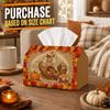 1pc Victorian Harvest Tissue Box - Harvest Napkin Dispenser, Two Sizes Available Made of Durable Polyester, Decorated with Pumpkin Pie Horn of Plenty,